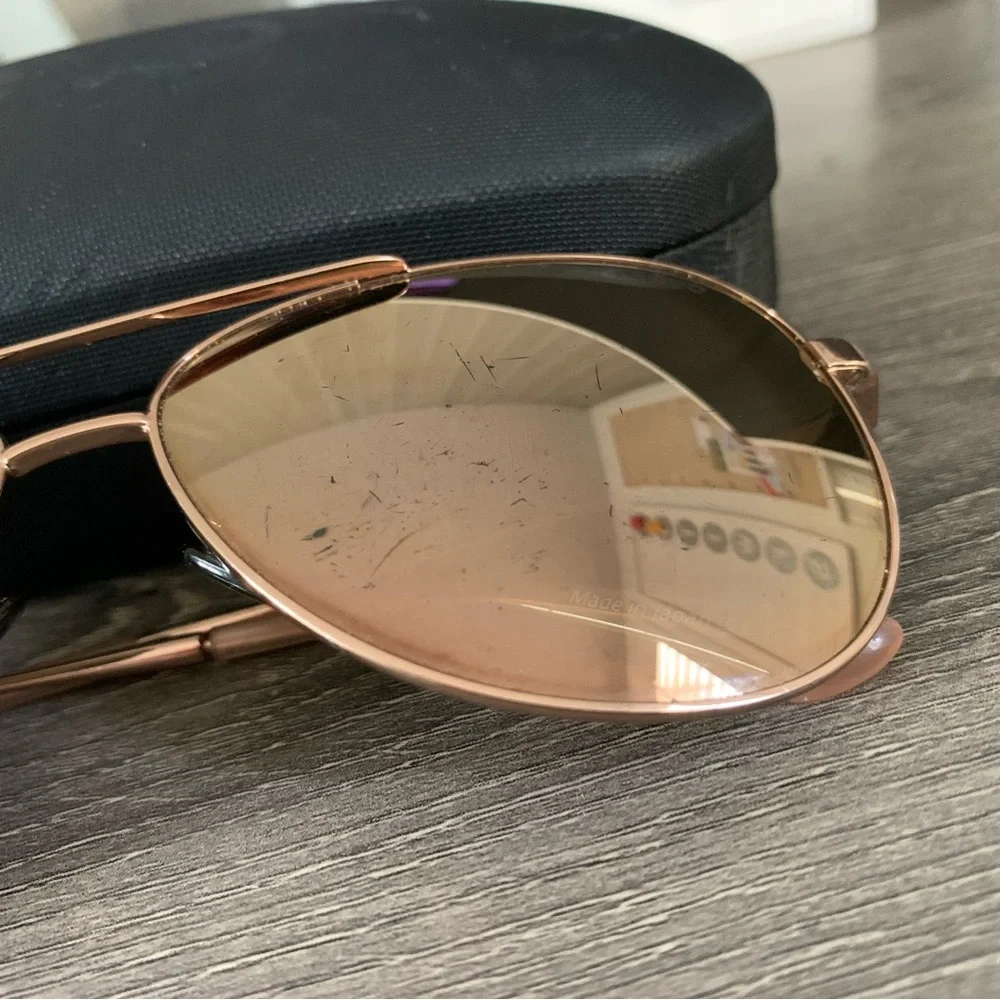 Revo Sunglasses Relay Women's Polarized Lens Medium Aviator Frame Rose Gold